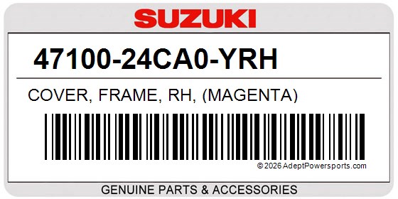 Suzuki 47100-24CA0-YRH Cover, Frame, Rh, (Magenta)