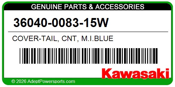 Kawasaki 36040-0083-15W Cover-Tail, Cnt, M.I.Blue