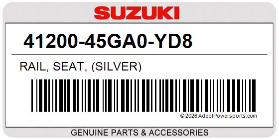 Suzuki 41200-45GA0-YD8 Rail, Seat, (Silver)