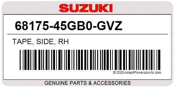 Suzuki 68175-45GB0-GVZ Tape, Side, Rh