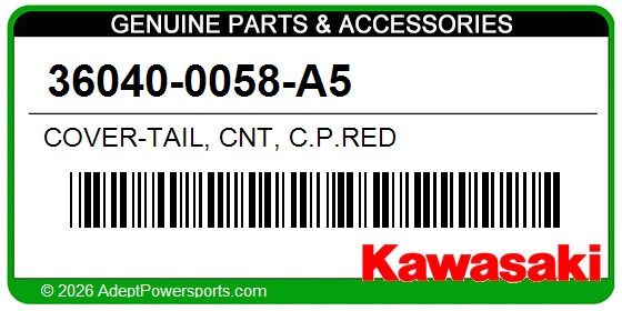 Kawasaki 36040-0058-A5 Cover-Tail, Cnt, C.P.Red