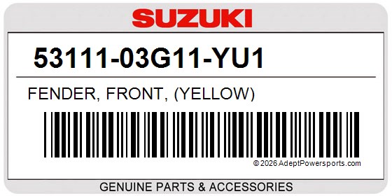 Suzuki 53111-03G11-YU1 Fender, Front, (Yellow)