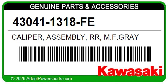 Kawasaki 43041-1318-FE Caliper, Assembly, Rr, M.F.Gray