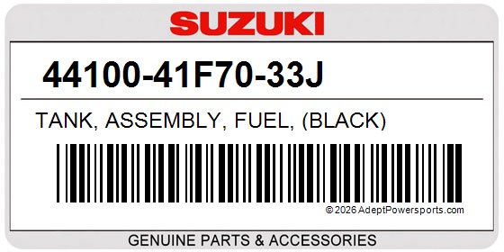 Suzuki 44100-41F70-33J Tank, Assembly, Fuel, (Black)