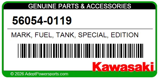 Kawasaki 56054-0119 Mark, Fuel, Tank, Special, Edition