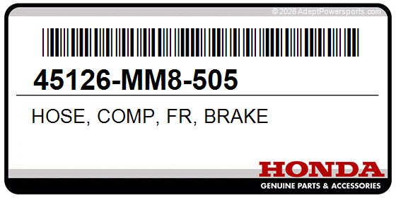 Honda 45126-MM8-505 Hose, Comp, Fr, Brake