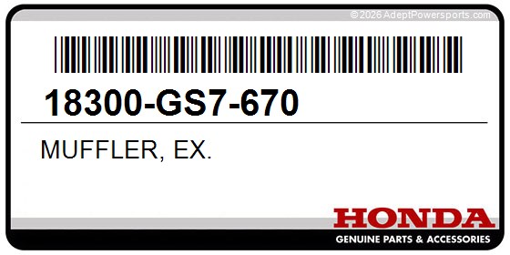 Honda 18300-GS7-670 Muffler, Ex.