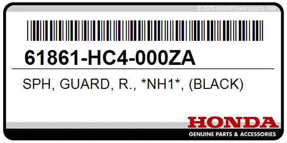 Honda 61861-HC4-000ZA Sph, Guard, R., *Nh1*, (Black)