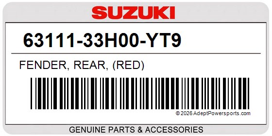 Suzuki 63111-33H00-YT9 Fender, Rear, (Red)