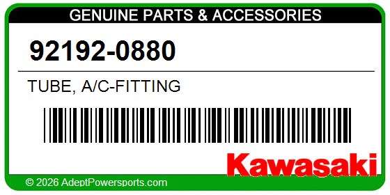 Kawasaki 92192-0880 Tube, A/C-Fitting