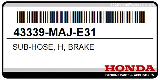 Honda 43339-MAJ-E31 Sub-Hose, H, Brake