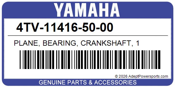 Yamaha 4TV-11416-50-00 Plane, Bearing, Crankshaft, 1