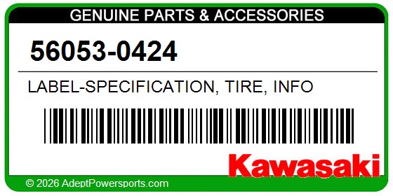 Kawasaki 56053-0424 Label-Specification, Tire, Info