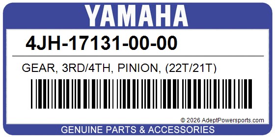 Yamaha 4JH-17131-00-00 Gear, 3Rd/4Th, Pinion, (22T/21T)