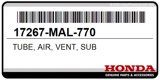 Honda 17267-MAL-770 Tube, Air, Vent, Sub