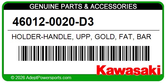 Kawasaki 46012-0020-D3 Holder-Handle, Upp, Gold, Fat, Bar