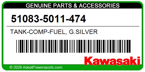Kawasaki 51083-5011-474 Tank-Comp-Fuel, G.Silver