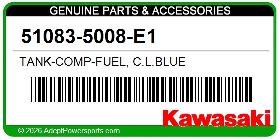 Kawasaki 51083-5008-E1 Tank-Comp-Fuel, C.L.Blue