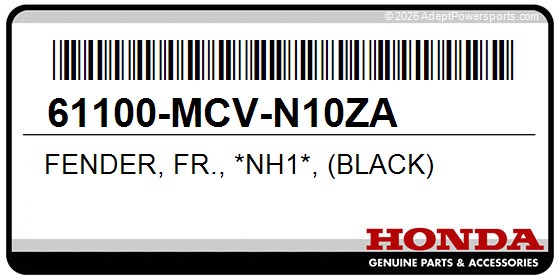 Honda 61100-MCV-N10ZA Fender, Fr., *Nh1*, (Black)