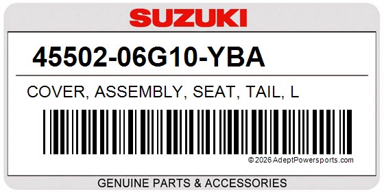 Suzuki 45502-06G10-YBA Cover, Assembly, Seat, Tail, L