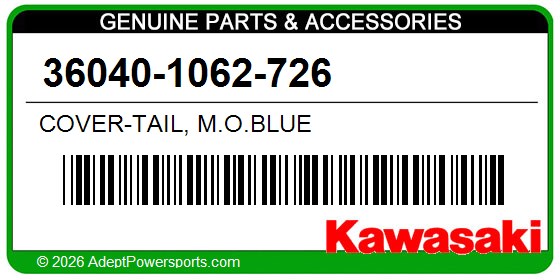 Kawasaki 36040-1062-726 Cover-Tail, M.O.Blue