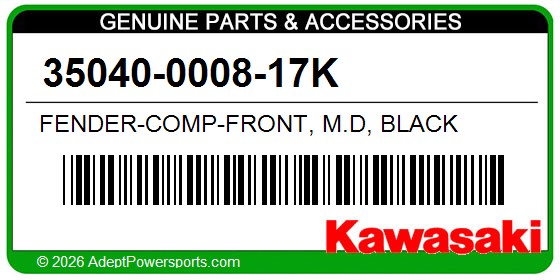 Kawasaki 35040-0008-17K Fender-Comp-Front, M.D, Black
