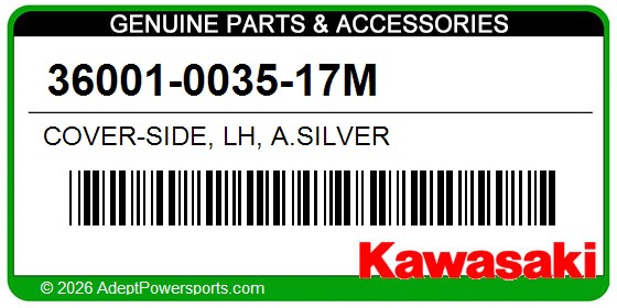 Kawasaki 36001-0035-17M Cover-Side, Lh, A.Silver