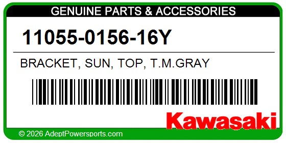 Kawasaki 11055-0156-16Y Bracket, Sun, Top, T.M.Gray