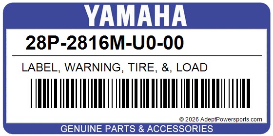 Yamaha 28P-2816M-U0-00 Label, Warning, Tire, &, Load