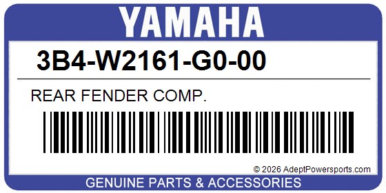 Yamaha 3B4-W2161-G0-00 Rear Fender Comp.