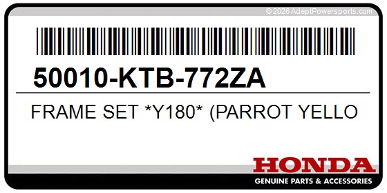 Honda 50010-KTB-772ZA Frame Set *Y180* (Parrot Yellow)