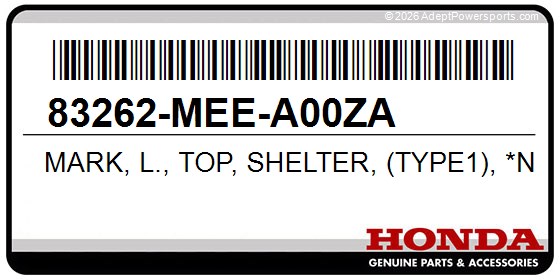 Honda 83262-MEE-A00ZA Mark, L., Top, Shelter, (Type1), *Nh1y*, (Black)