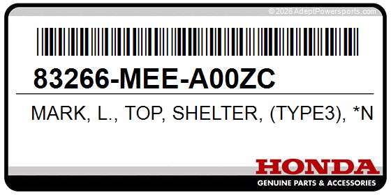 Honda 83266-MEE-A00ZC Mark, L., Top, Shelter, (Type3), *Nh1e*, (Black)