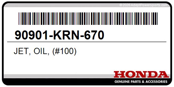 Honda 90901-KRN-670 Jet, Oil, (#100)