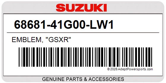 Suzuki 68681-41G00-LW1 Emblem, "Gsxr"