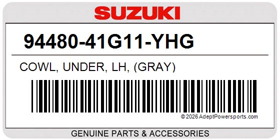 Suzuki 94480-41G11-YHG Cowl, Under, Lh, (Gray)