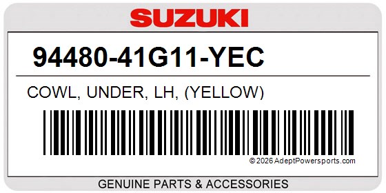 Suzuki 94480-41G11-YEC Cowl, Under, Lh, (Yellow)