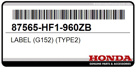 Honda 87565-HF1-960ZB Label (G152) (Type2)