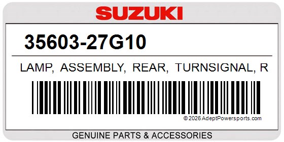 Suzuki 35603-27G10 Lamp, Assembly, Rear, Turnsignal, Rh