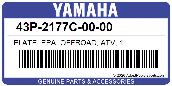 Yamaha 43P-2177C-00-00 Plate, Epa, Offroad, Atv, 1