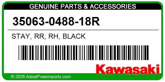 Kawasaki 35063-0488-18R Stay, Rr, Rh, Black