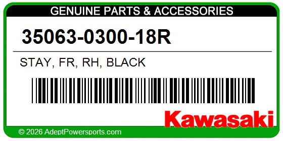 Kawasaki 35063-0300-18R Stay, Fr, Rh, Black