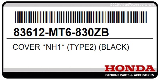 Honda 83612-MT6-830ZB Cover *Nh1* (Type2) (Black)