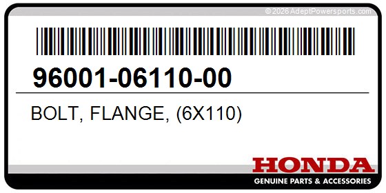 Honda 96001-06110-00 Bolt, Flange, (6X110)