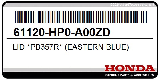 Honda 61120-HP0-A00ZD Lid *Pb357r* (Eastern Blue)