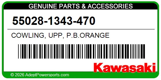 Kawasaki 55028-1343-470 Cowling, Upp, P.B.Orange