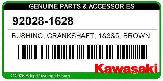 Kawasaki 92028-1628 Bushing, Crankshaft, 1&3&5, Brown