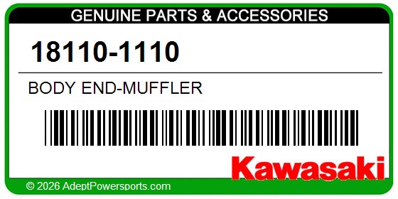 Kawasaki 18110-1110 Body End-Muffler