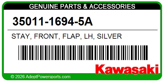 Kawasaki 35011-1694-5A Stay, Front, Flap, Lh, Silver