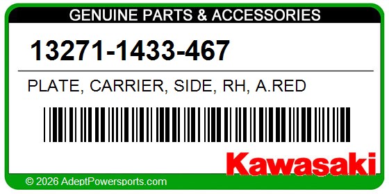 Kawasaki 13271-1433-467 Plate, Carrier, Side, Rh, A.Red